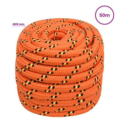 Multipurpose Utility Rope 20 mm 50 m Orange PP 2400 kg Max Load