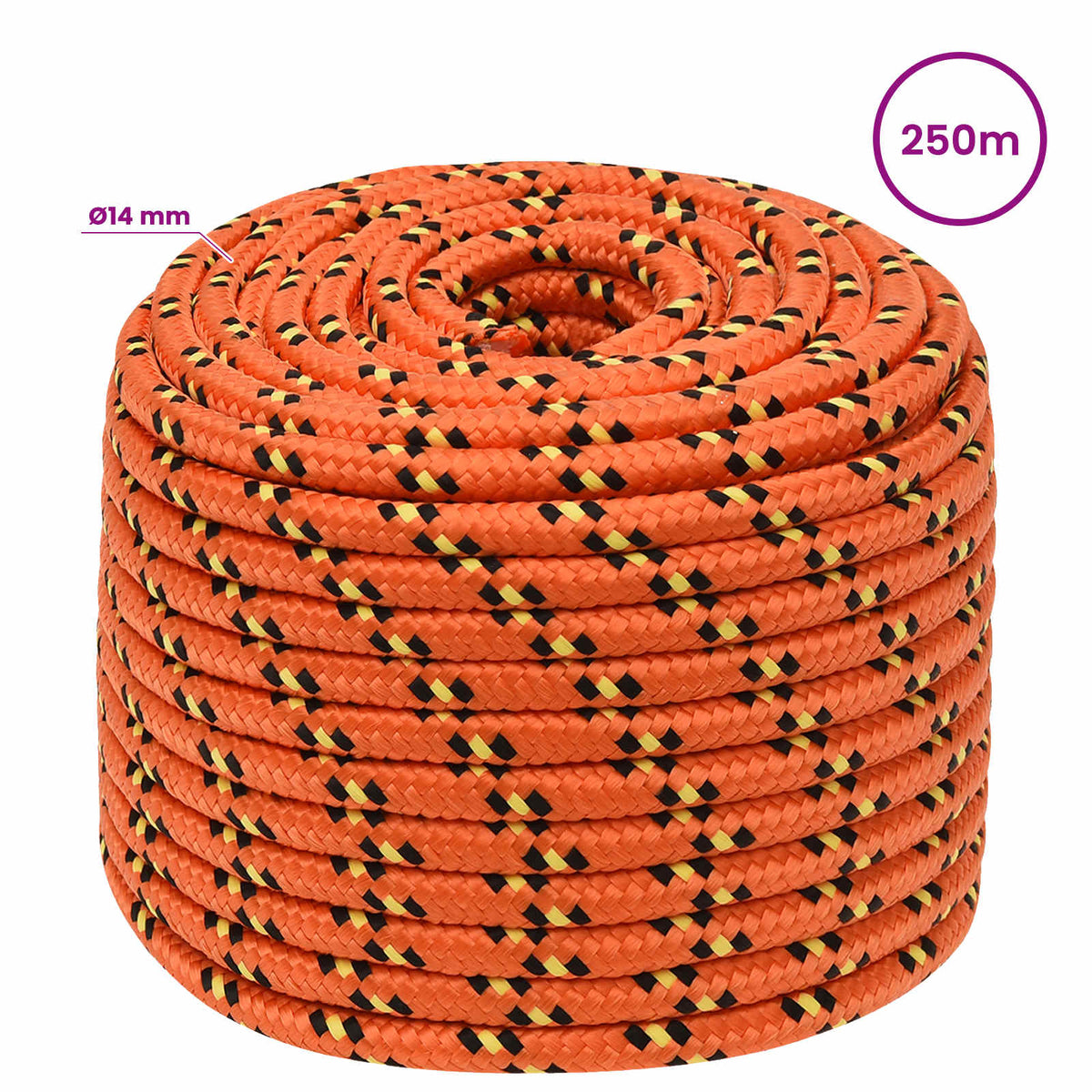 Multipurpose Utility Rope 14 mm 250 m Orange PP
