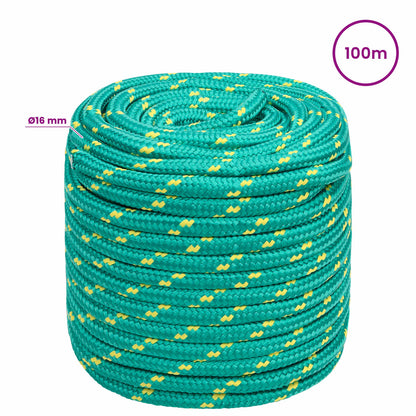 Multipurpose Utility Rope 16 mm 100 m Green PP 1560 kg Max Load