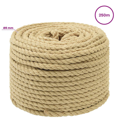Multipurpose Utility Rope 8 mm 250 m Natural PP 420 kg Max Load