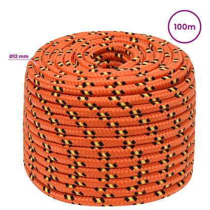 Multipurpose Utility Rope 12 mm 100 m Orange PP 930 kg Max Load