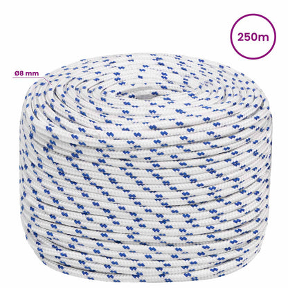 Multipurpose Utility Rope 8 mm 250 m White and Blue PP