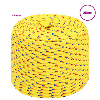 Multipurpose Utility Rope 8 mm 250 m Yellow PP 420 kg Max Load