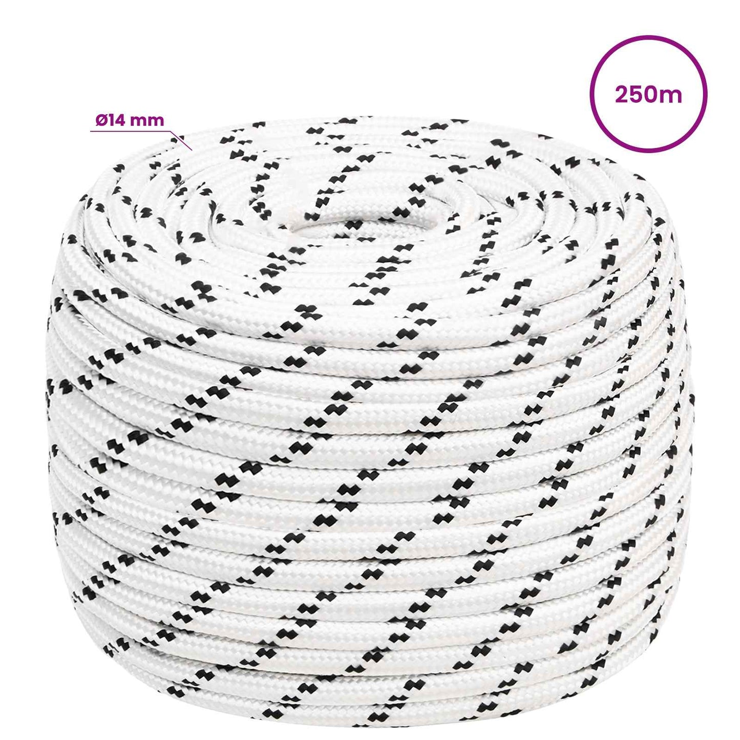 Multipurpose Utility Rope 14 mm 250 m White Polyester