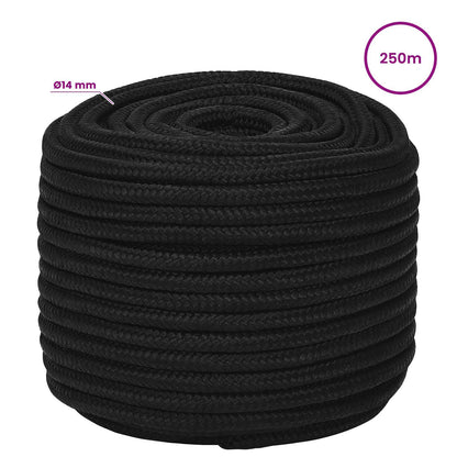 Multipurpose Utility Rope 14 mm 250 m Black Polyester