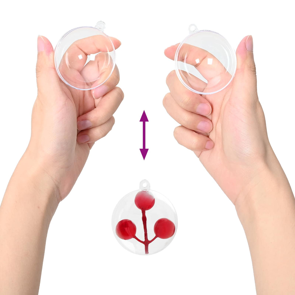 Christmas Ball Set 200 pcs Transparent Dia. 5 cm Plastic