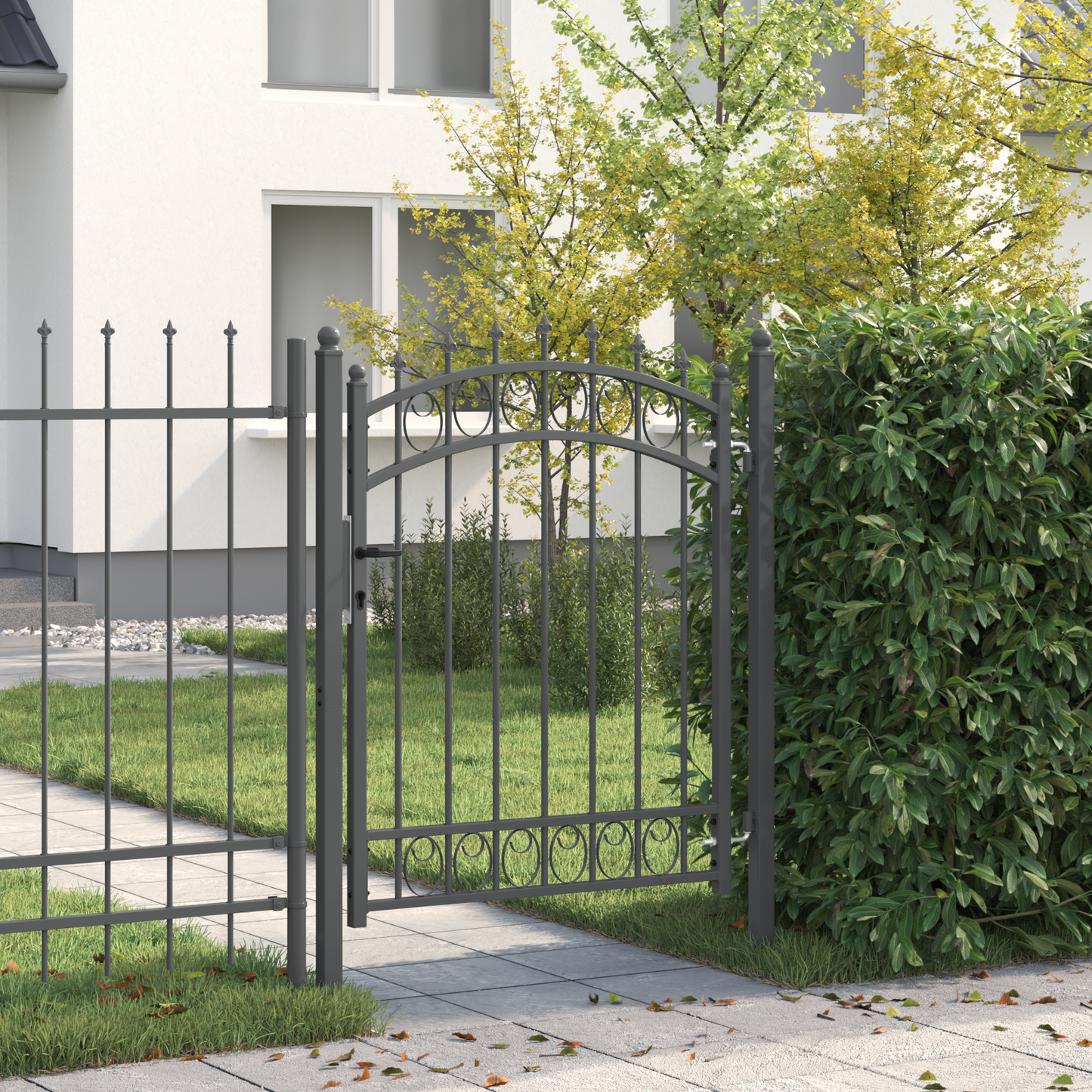 Fence Gate with Spikes EMMEN 150 x 100 cm Powder-coated steel
