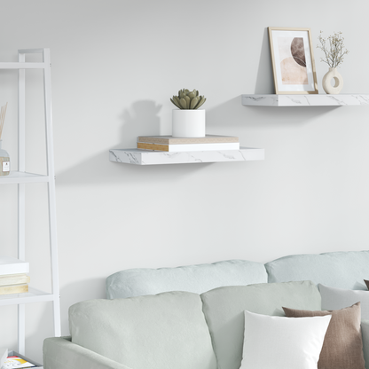 Wall Shelf White Marble 50 x 23 x 4 cm Engineered Wood