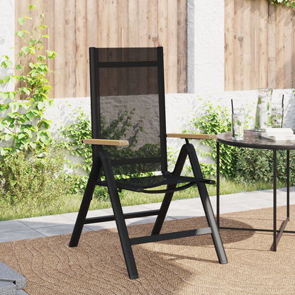 Reclining Garden Chairs 2 pcs Black 58 x 73 x 111.5 cm