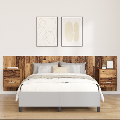 Headboard with Cabinet 3 pcs Old Wood Engineered Wood