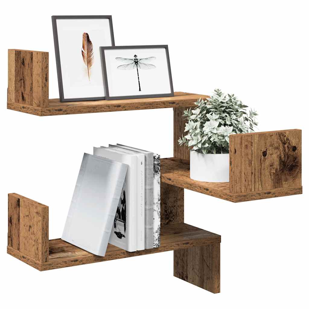 Wall Shelf Wall-Mounted Old Wood 40 x 40 x 49.5 cm