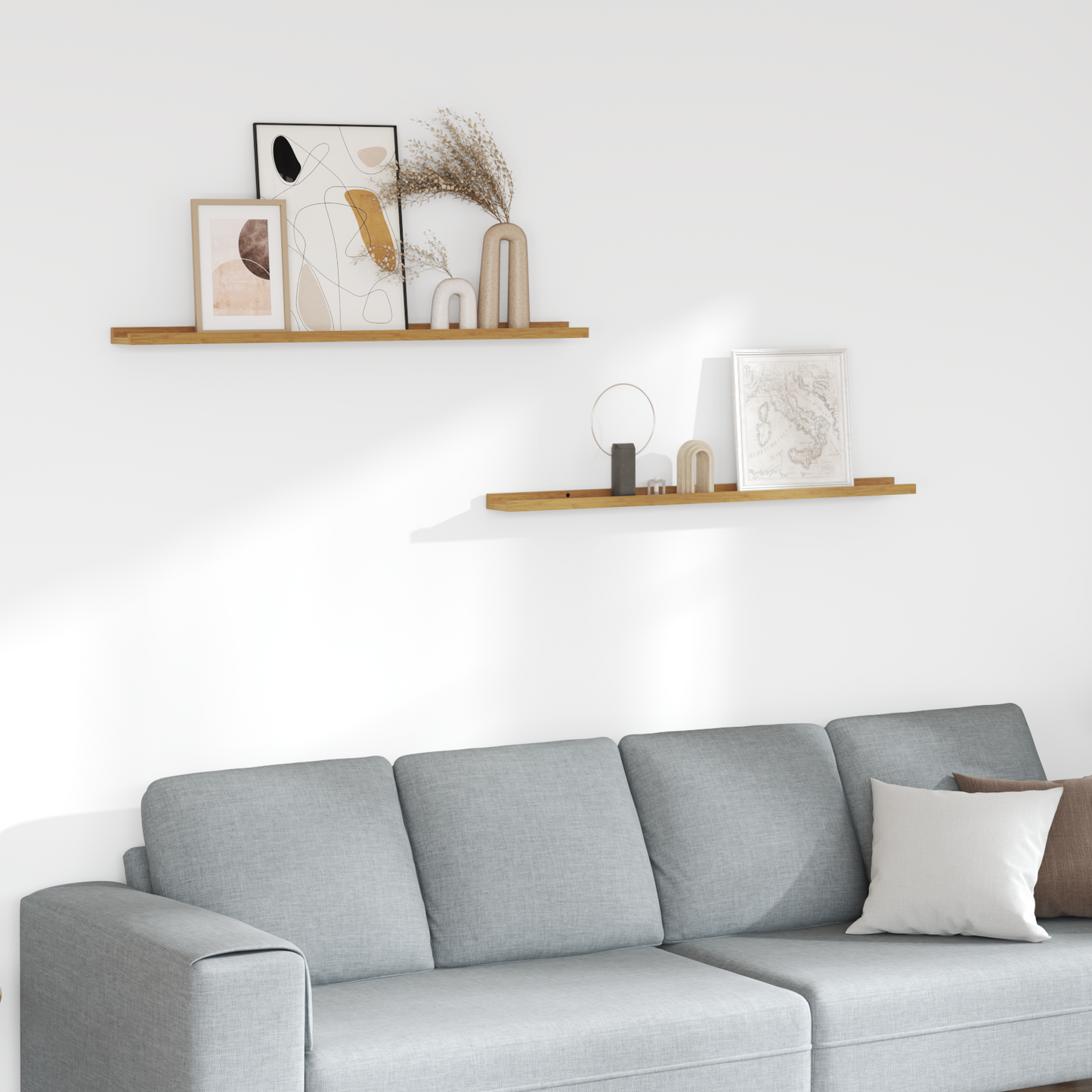 Wall Shelf 2 pcs Beige 100 x 9 x 3 cm Engineered Wood