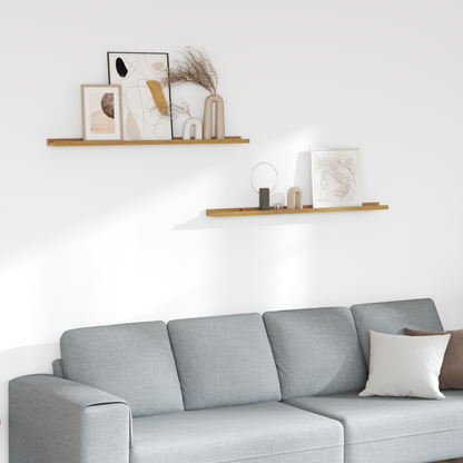 Wall Shelf 2 pcs Beige 100 x 9 x 3 cm Engineered Wood