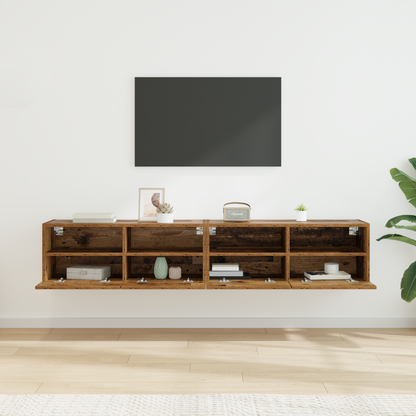 TV Wall Cabinets 2 pcs Old Wood 80 x 30 x 30 cm Engineered Wood
