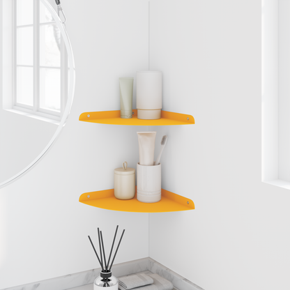Floating Shelf with Shelf 2 pcs Mustard Yellow 24 x 24 x 2 cm