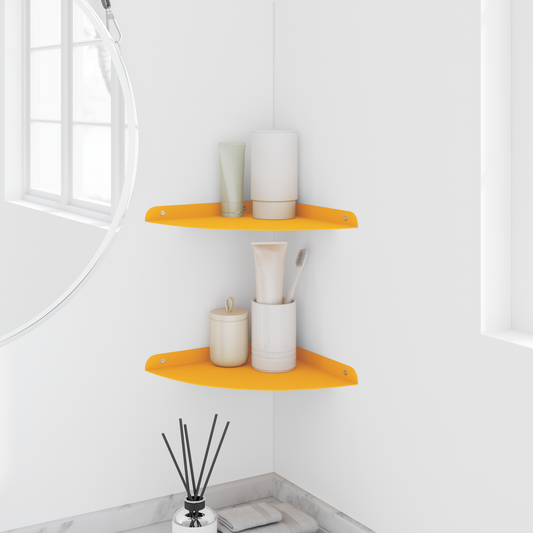 Floating Shelf with Shelf 2 pcs Mustard Yellow 24 x 24 x 2 cm