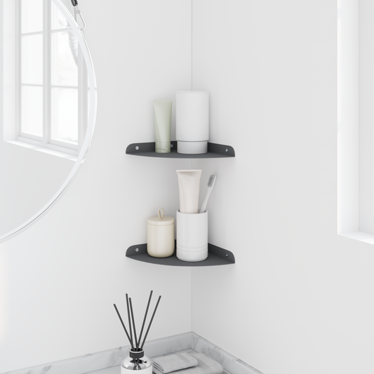 Floating Shelf with Shelf 2 pcs Anthracite 18 x 18 x 2 cm