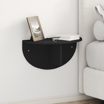 Wall Shelf Wall-mounted Black 48 x 24 x 24 cm Engineered Wood