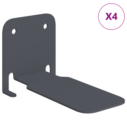 Floating Shelf with Shelf 4 pcs Anthracite 6 x 10.8 x 6.6 cm