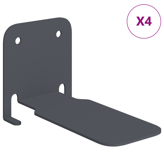 Floating Shelf with Shelf 4 pcs Anthracite 6 x 10.8 x 6.6 cm
