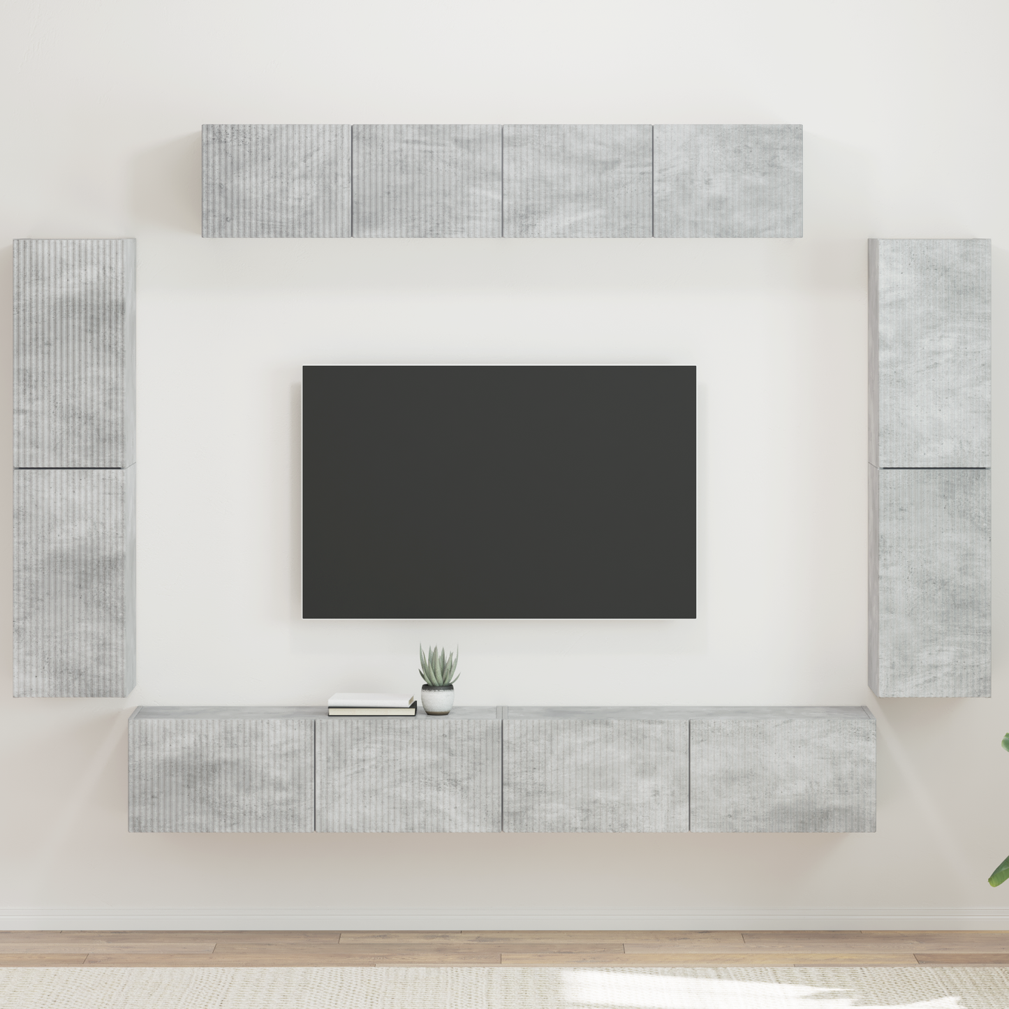 TV Cabinet 8 pcs Concrete Grey