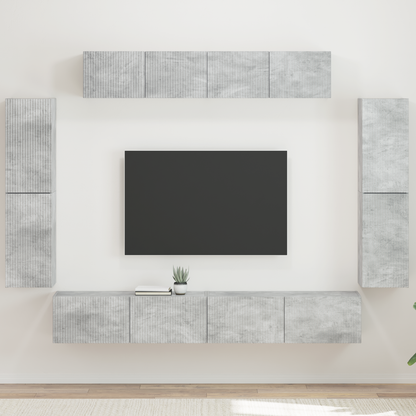 TV Cabinet 8 pcs Concrete Grey