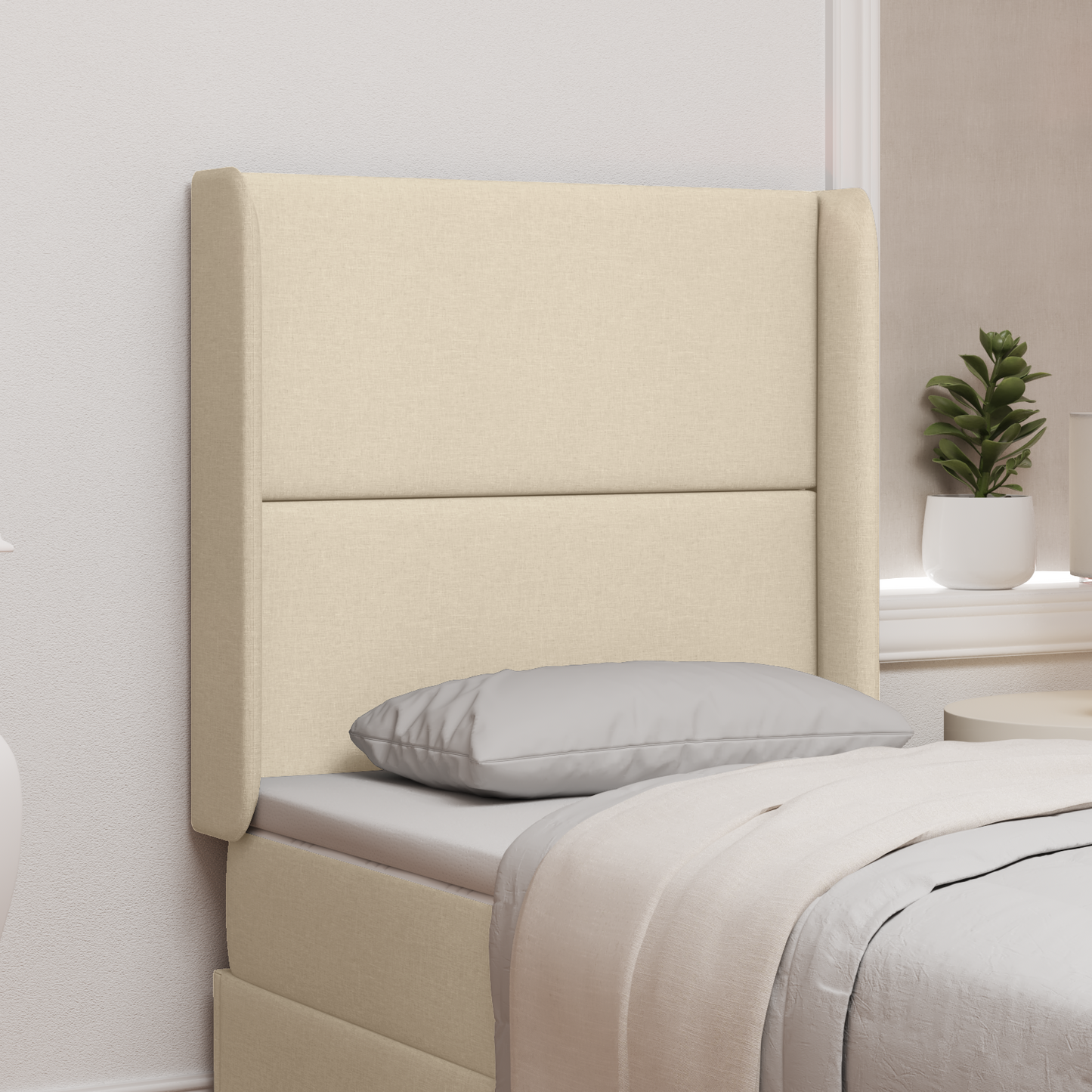 Headboard Ear Cream 80 x 16 x 4 cm Fabric