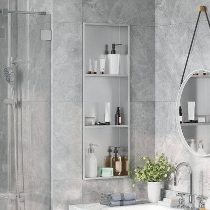 Shower Niche Silver 90 x 30 x 9.5 cm Stainless Steel