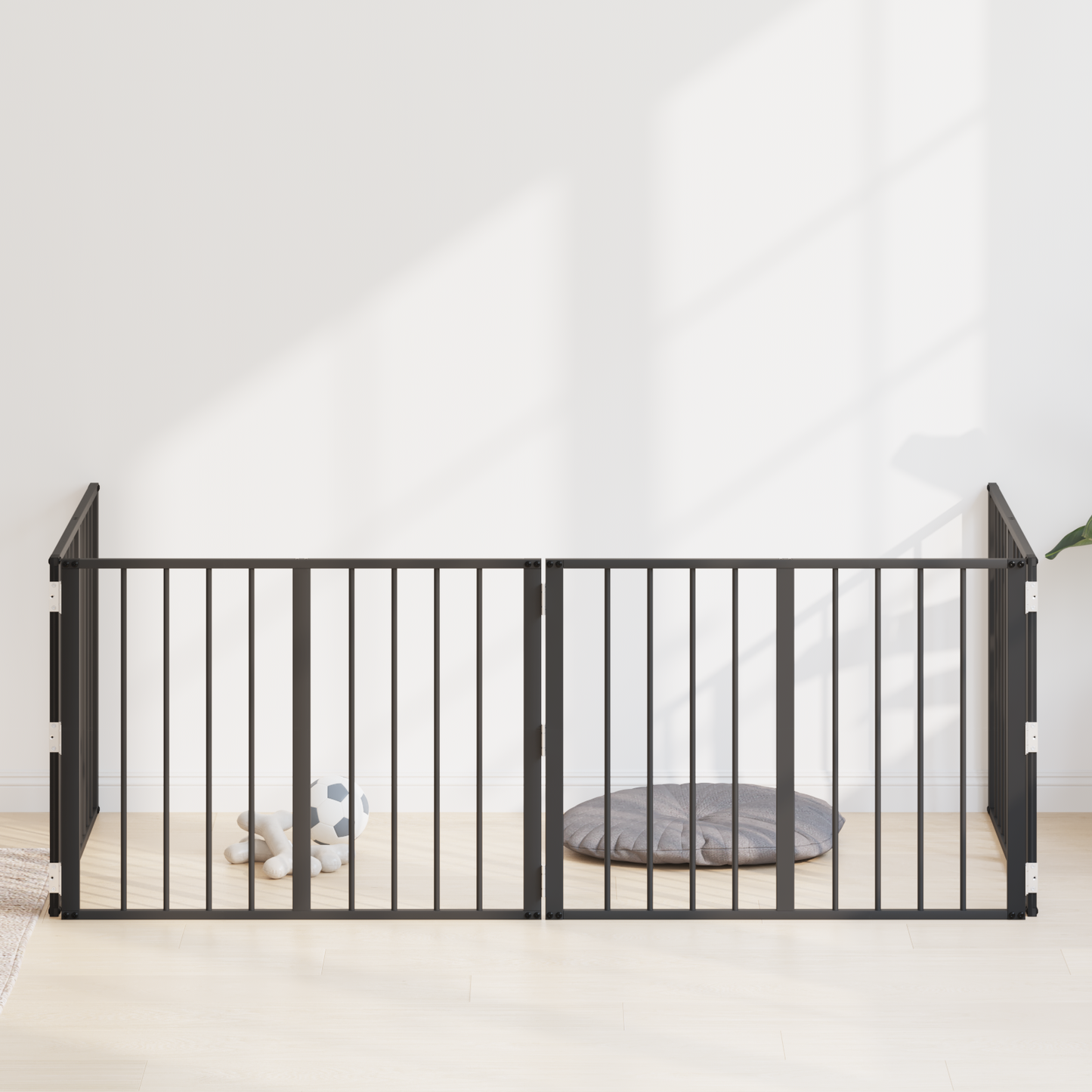 Dog Gate 4 pcs Black 80 x 60 cm Galvanised Steel