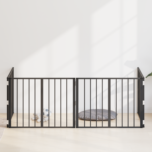 Dog Gate 4 pcs Black 80 x 60 cm Galvanised Steel