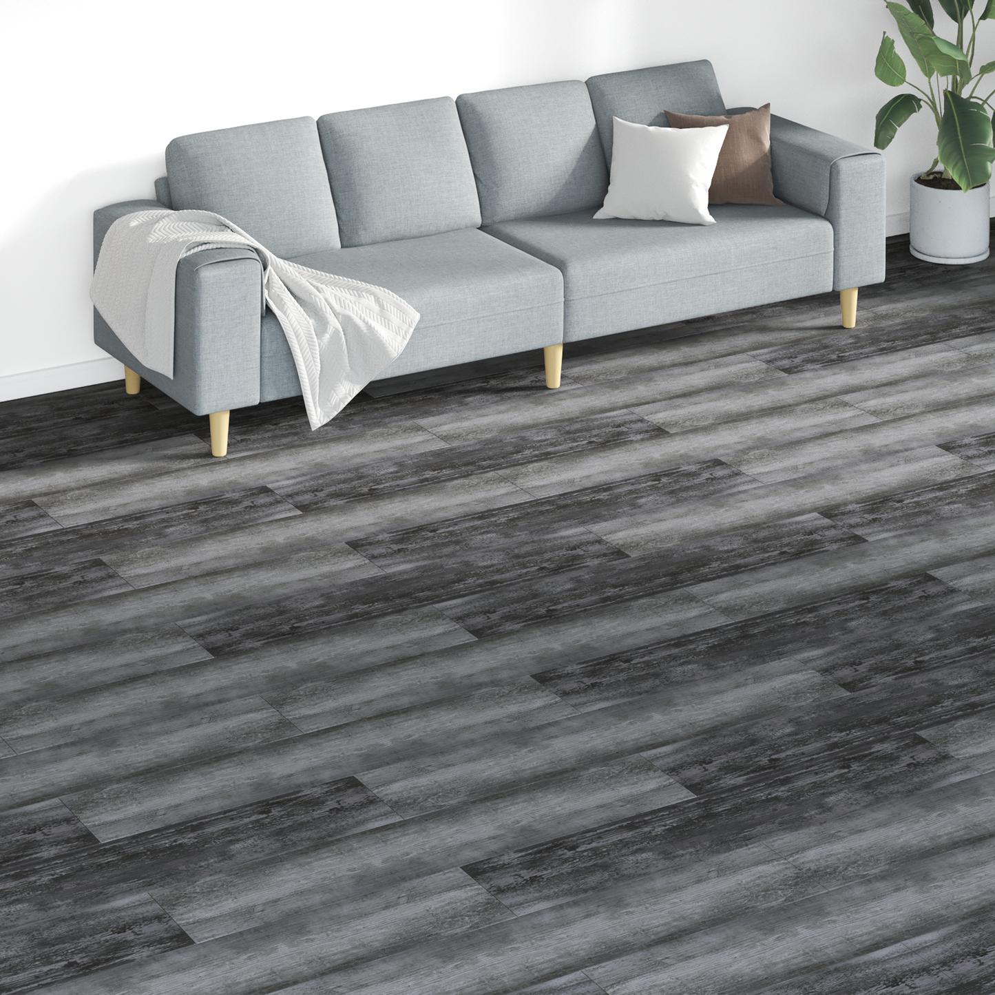 Flooring Planks 18 pcs Grey 5.26 m² PVC