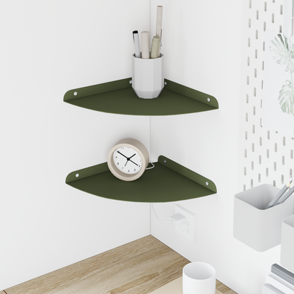 Floating Shelf with Shelf 2 pcs Olive Green 24 x 24 x 2 cm