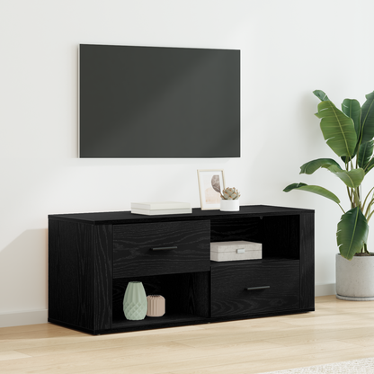 TV Cabinet Black Oak 100 x 35 x 40 cm Engineered Wood