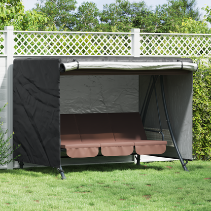 Outdoor Swing Cover Black 220 x 125 x 170 cm 600D Oxford Fbric