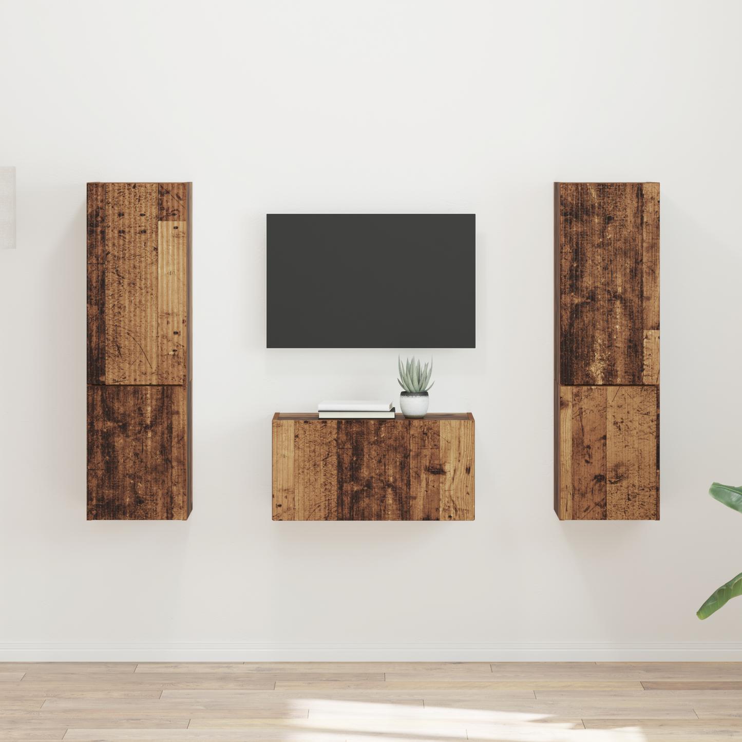 TV Cabinet Set 5 pcs Old Wood Engineered Wood