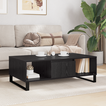 Coffee Table Black Oak 104 x 60 x 35 cm Engineered Wood