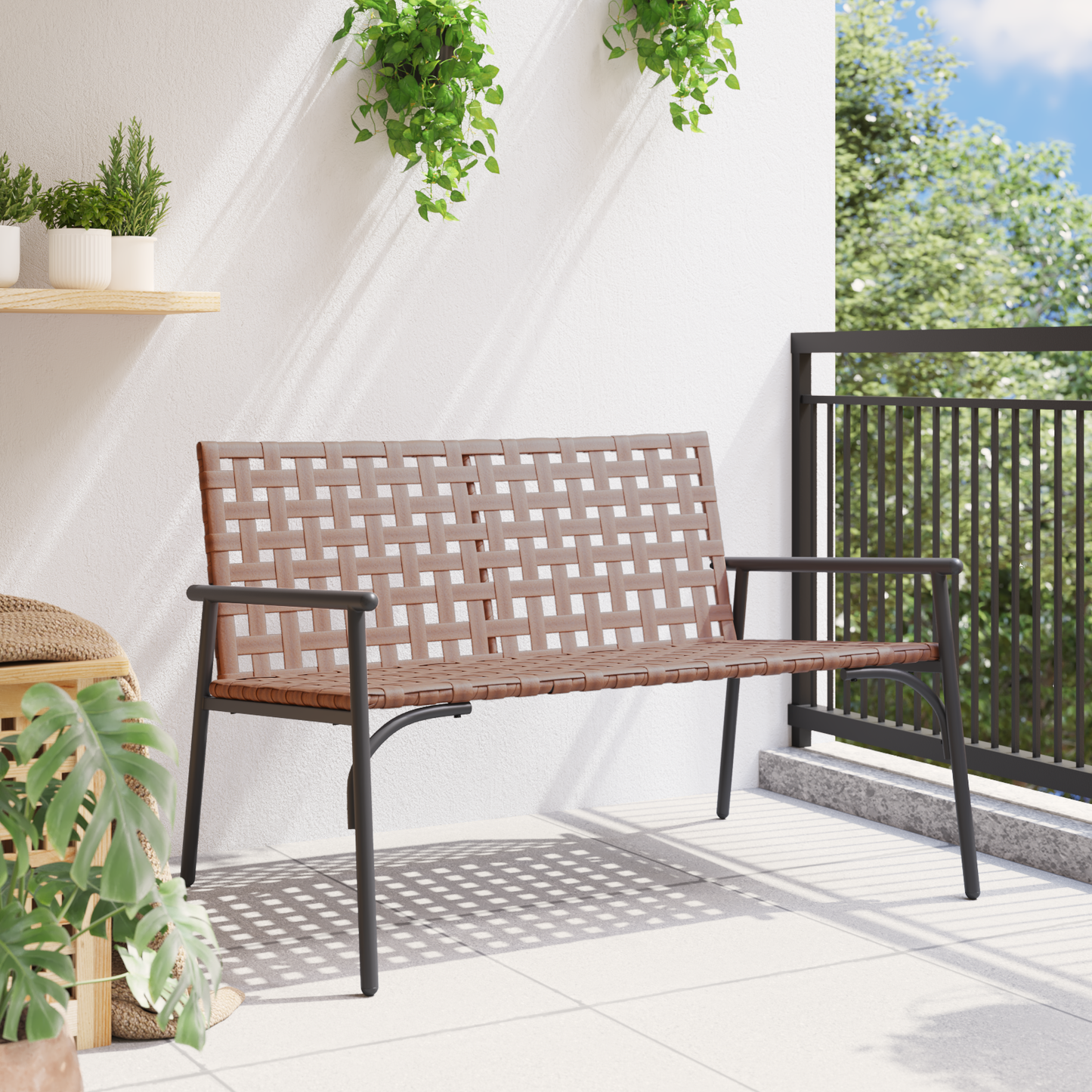 Garden Chair Brown 110.5 x 79 x 75.5 cm Poly Rattan