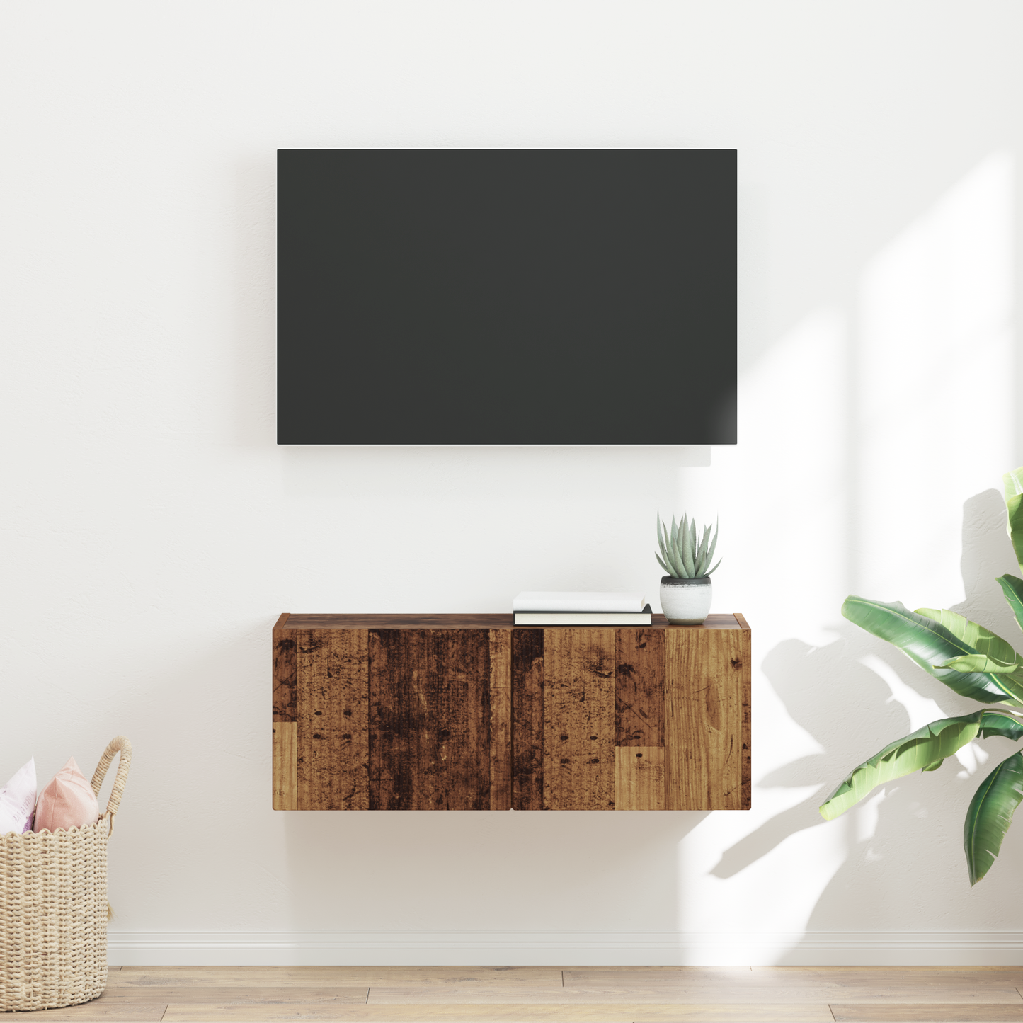 TV Wall Cabinet Old Wood 78.5 x 31 x 29.5 cm Engineered Wood