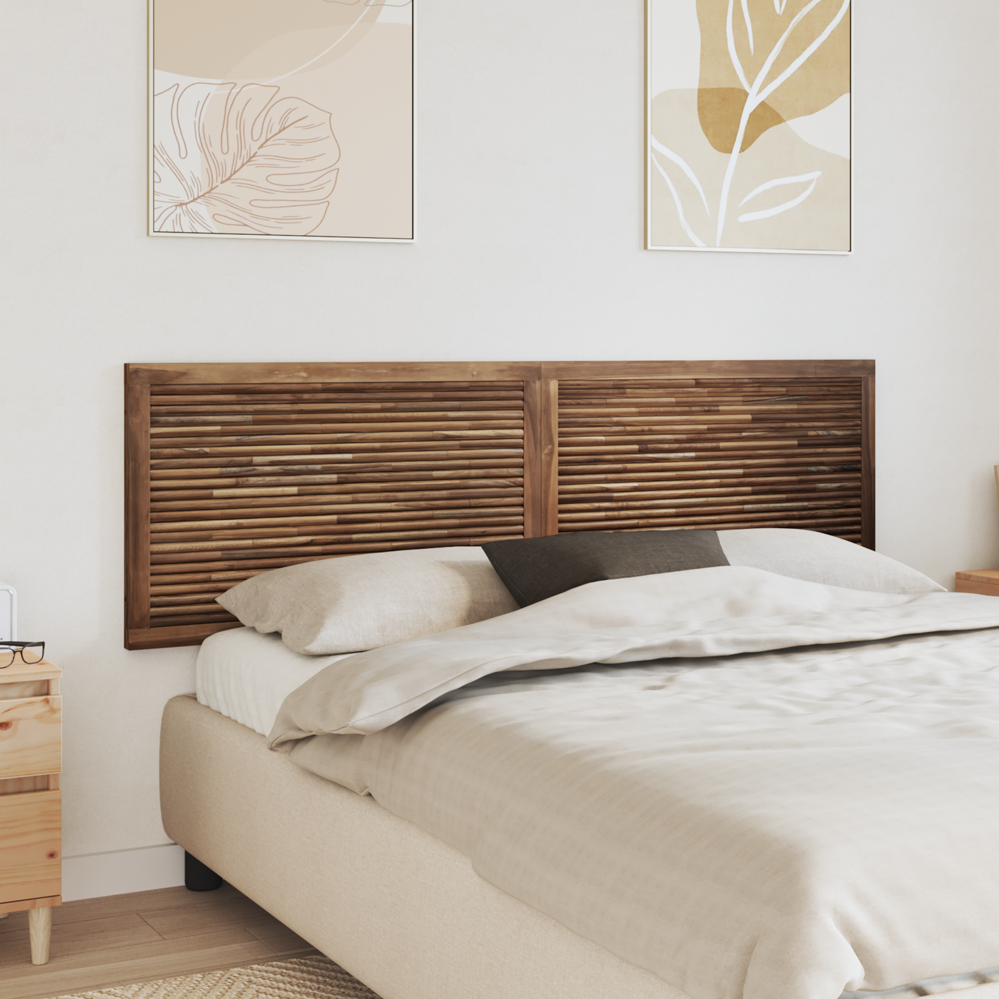 Bed Headboard Natural Solid Teak Wood
