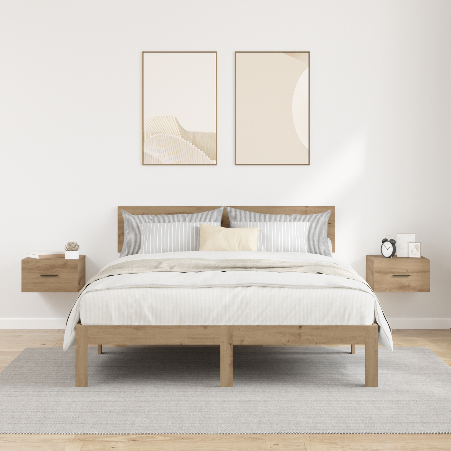 Bedside Cabinet with Drawer 2 pcs Artisan oak 35 x 35 x 20 cm