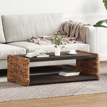 Coffee Table Natural 110 x 55 x 35 cm Solid Mahogany Wood