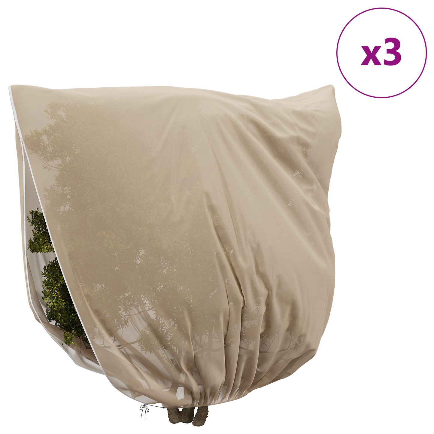 Frost Protection Plant Fleece Covers 3 pcs Beige 3.5 x 3.93 m