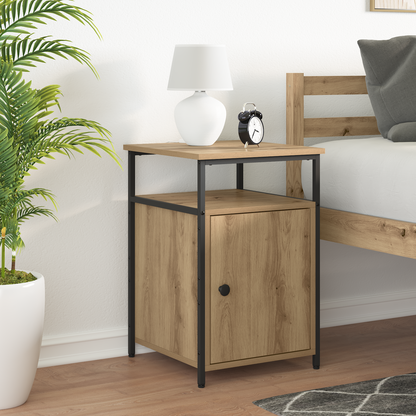 Bedside Cabinet with Drawer 2 pcs Artisan oak Engineered Wood
