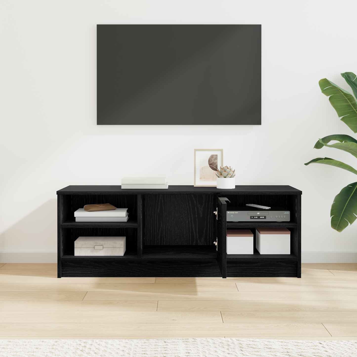 TV Cabinet Black Oak 102 x 35 x 36.5 cm Engineered Wood