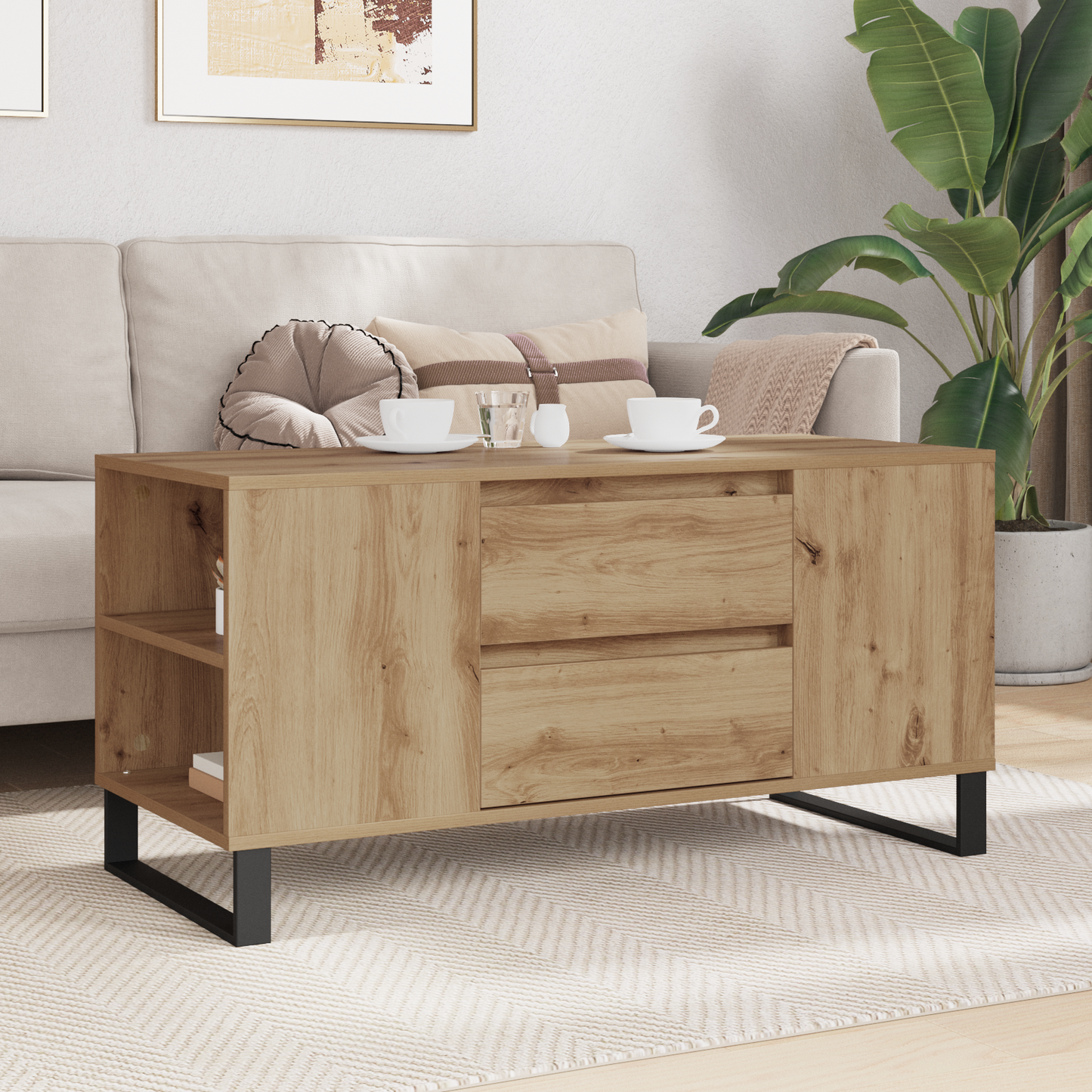 Coffee Table Artisan Oak 102 x 44.5 x 50 cm Engineered Wood