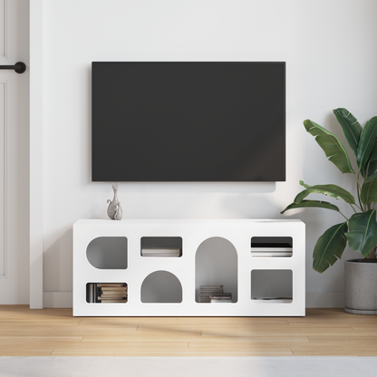 TV Cabinet ELST 100 x 35 x 40 cm White Engineered Wood