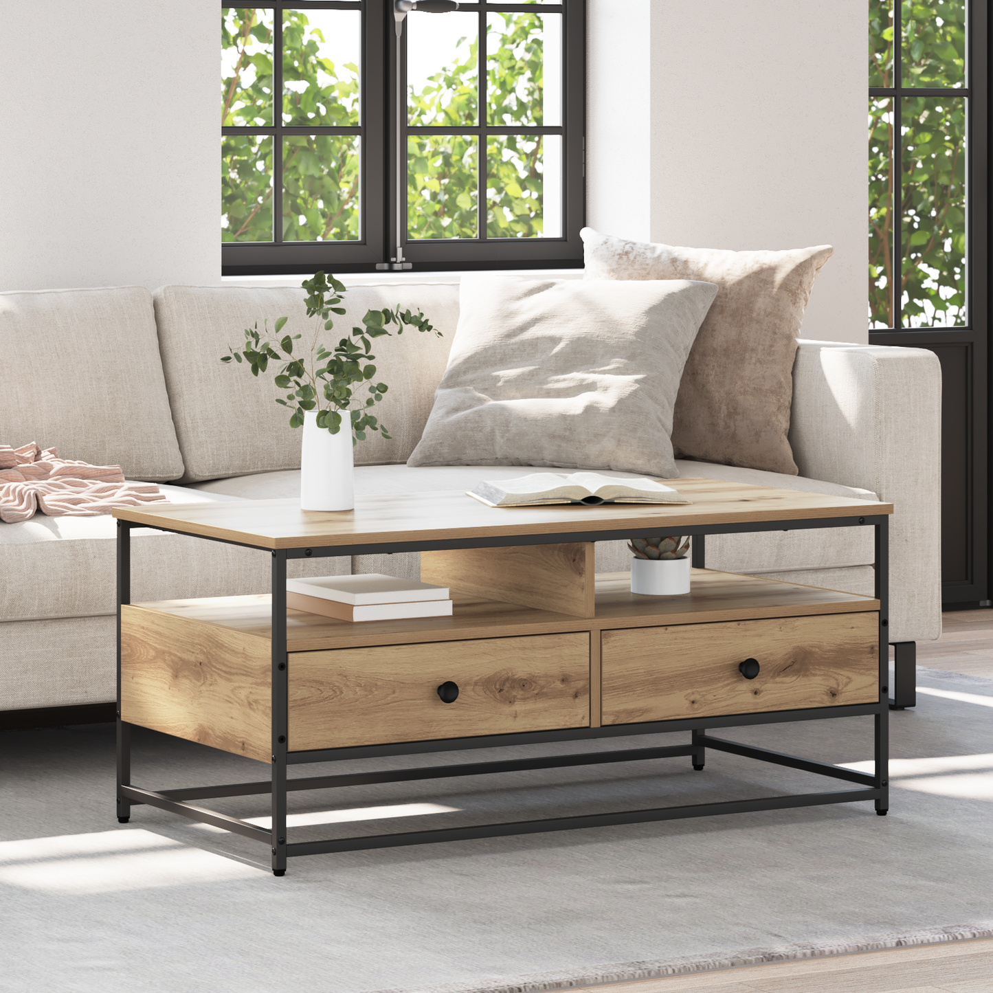 Coffee Table Artisan Oak 100 x 51 x 45 cm Engineered Wood