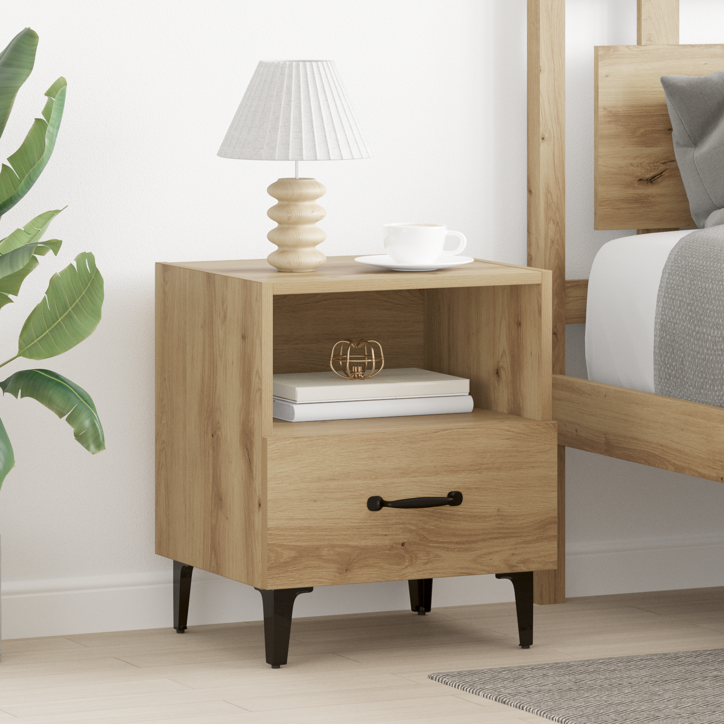 Bedside Cabinet Artisan Oak 40 x 35 x 47.5 cm Engineered Wood