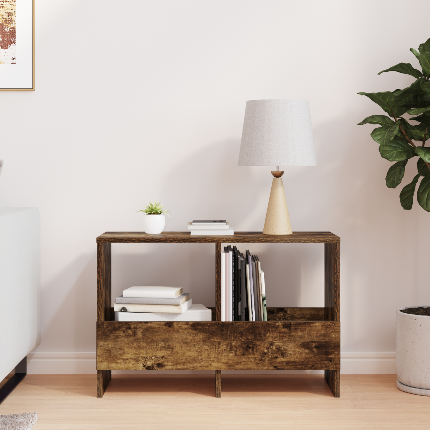 Magazine Rack Smoked Oak 68.5 x 30 x 45 cm