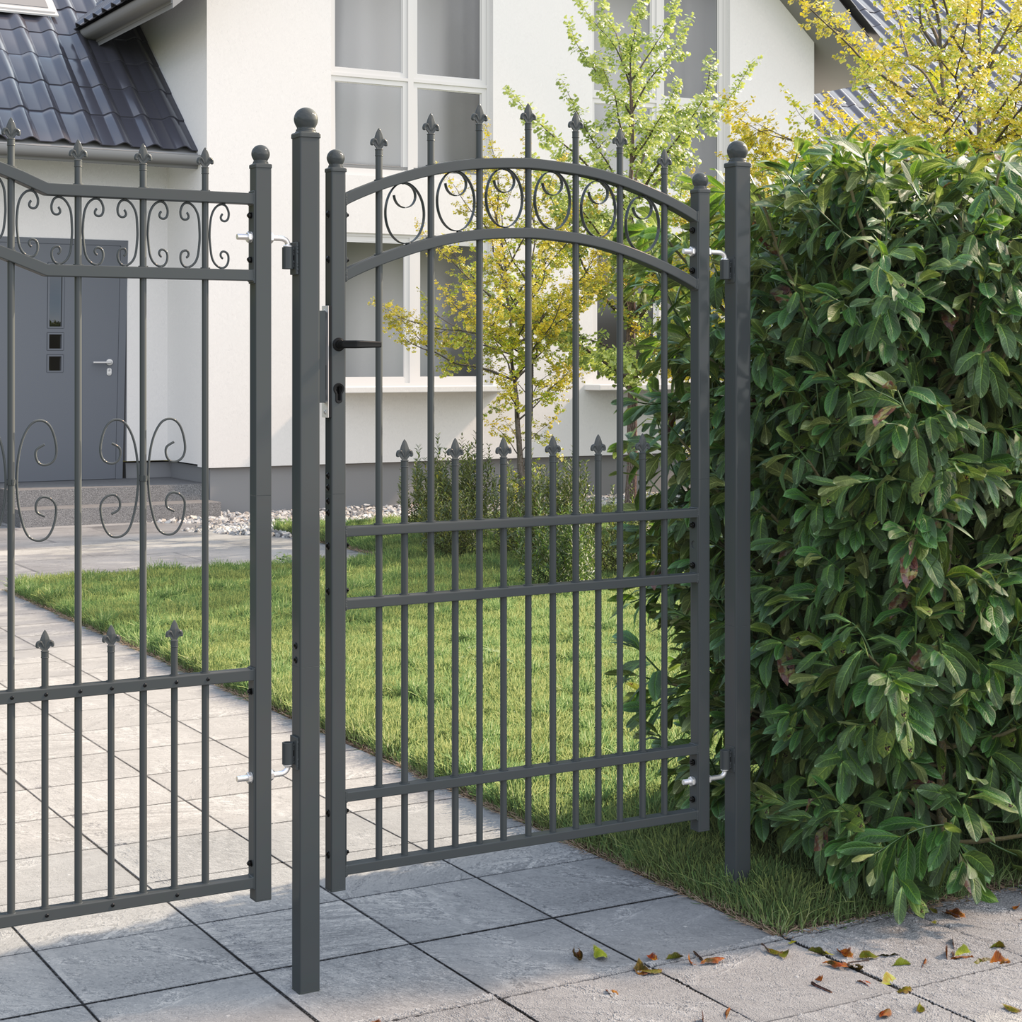 Fence Gate with Spikes EMMEN 200 x 100 cm Powder-coated steel